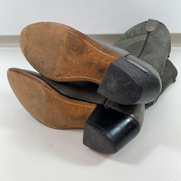 Laredo Womens Western Cowboy Brown Snakeskin Leather Boots 2" Heel Size 9 - Picture 12 of 14